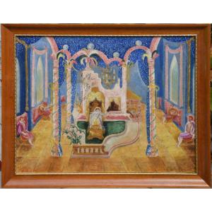 Louis Touchagues "peau d'Ane, The Palace" Oil On Cardboard 54x65